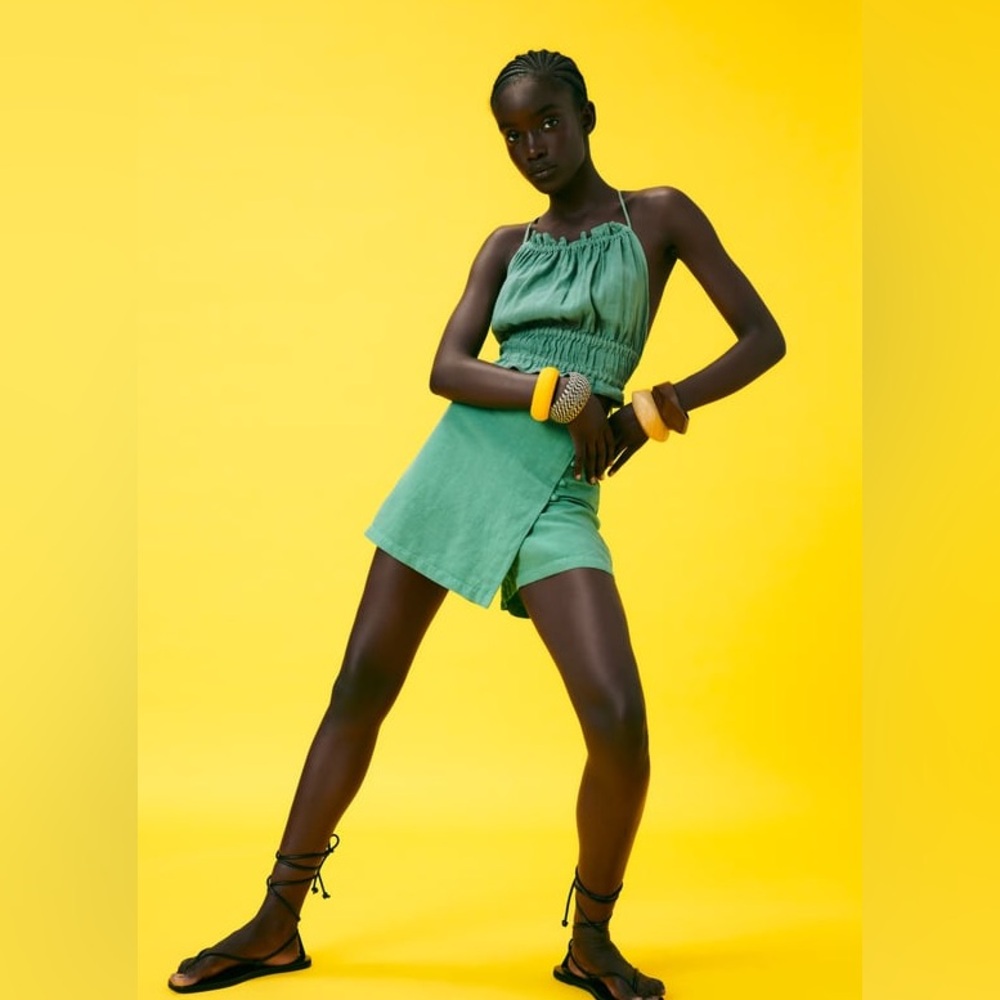 LINED-BUTTON SKORT